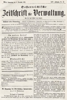 Oesterreichische Zeitschrift für Verwaltung. Jg. 14, 1881, nr 49
