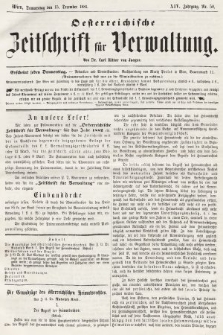 Oesterreichische Zeitschrift für Verwaltung. Jg. 14, 1881, nr 50