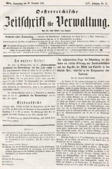 Oesterreichische Zeitschrift für Verwaltung. Jg. 14, 1881, nr 51