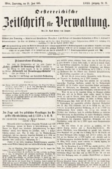 Oesterreichische Zeitschrift für Verwaltung. Jg. 18, 1885, nr 26