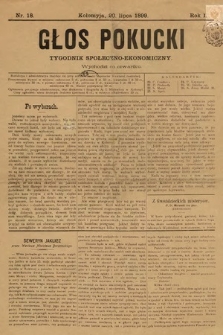 Głos Pokucki. 1899, nr 18