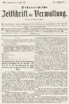 Oesterreichische Zeitschrift für Verwaltung. Jg. 19, 1886, nr 2