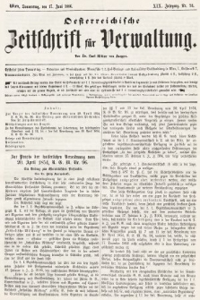 Oesterreichische Zeitschrift für Verwaltung. Jg. 19, 1886, nr 24