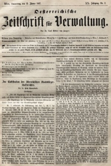 Oesterreichische Zeitschrift für Verwaltung. Jg. 20, 1887, nr 2