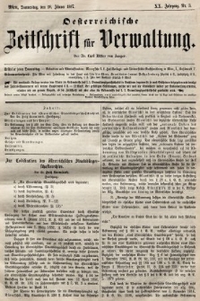 Oesterreichische Zeitschrift für Verwaltung. Jg. 20, 1887, nr 3