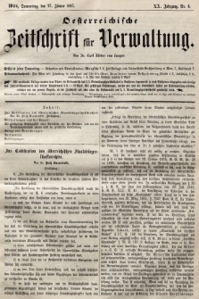 Oesterreichische Zeitschrift für Verwaltung. Jg. 20, 1887, nr 4