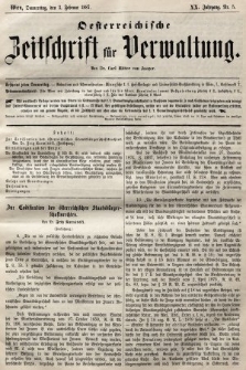 Oesterreichische Zeitschrift für Verwaltung. Jg. 20, 1887, nr 5