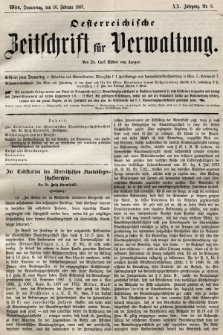 Oesterreichische Zeitschrift für Verwaltung. Jg. 20, 1887, nr 6