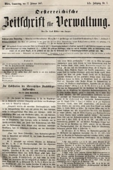 Oesterreichische Zeitschrift für Verwaltung. Jg. 20, 1887, nr 7