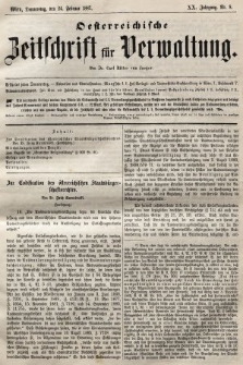 Oesterreichische Zeitschrift für Verwaltung. Jg. 20, 1887, nr 8