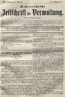 Oesterreichische Zeitschrift für Verwaltung. Jg. 20, 1887, nr 9