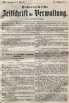 Oesterreichische Zeitschrift für Verwaltung. Jg. 20, 1887, nr 10