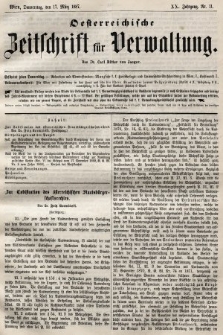 Oesterreichische Zeitschrift für Verwaltung. Jg. 20, 1887, nr 11