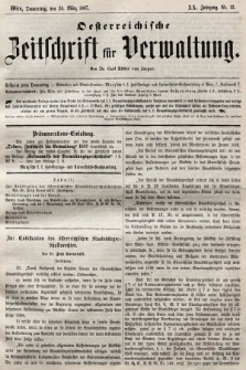Oesterreichische Zeitschrift für Verwaltung. Jg. 20, 1887, nr 12