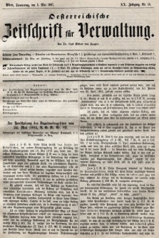 Oesterreichische Zeitschrift für Verwaltung. Jg. 20, 1887, nr 18