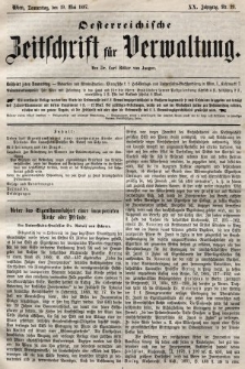 Oesterreichische Zeitschrift für Verwaltung. Jg. 20, 1887, nr 20