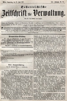 Oesterreichische Zeitschrift für Verwaltung. Jg. 20, 1887, nr 25