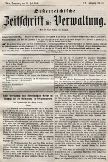 Oesterreichische Zeitschrift für Verwaltung. Jg. 20, 1887, nr 30