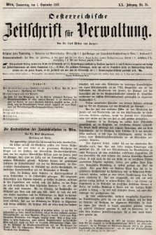 Oesterreichische Zeitschrift für Verwaltung. Jg. 20, 1887, nr 35