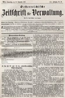 Oesterreichische Zeitschrift für Verwaltung. Jg. 20, 1887, nr 38