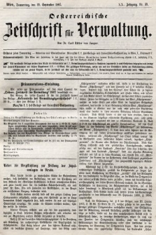 Oesterreichische Zeitschrift für Verwaltung. Jg. 20, 1887, nr 39