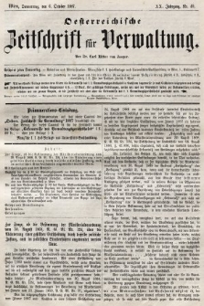 Oesterreichische Zeitschrift für Verwaltung. Jg. 20, 1887, nr 40