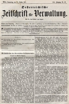 Oesterreichische Zeitschrift für Verwaltung. Jg. 20, 1887, nr 42
