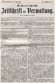 Oesterreichische Zeitschrift für Verwaltung. Jg. 20, 1887, nr 43