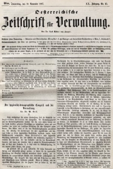 Oesterreichische Zeitschrift für Verwaltung. Jg. 20, 1887, nr 45