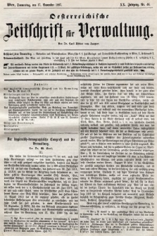 Oesterreichische Zeitschrift für Verwaltung. Jg. 20, 1887, nr 46