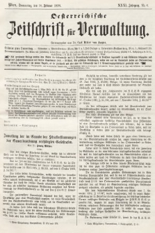 Oesterreichische Zeitschrift für Verwaltung. Jg. 31, 1898, nr 6