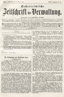 Oesterreichische Zeitschrift für Verwaltung. Jg. 31, 1898, nr 15