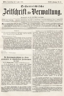 Oesterreichische Zeitschrift für Verwaltung. Jg. 31, 1898, nr 23