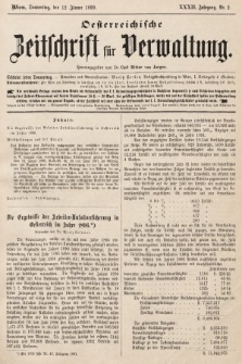 Oesterreichische Zeitschrift für Verwaltung. Jg. 32, 1899, nr 2