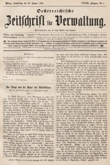 Oesterreichische Zeitschrift für Verwaltung. Jg. 32, 1899, nr 4