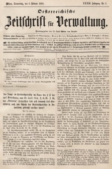 Oesterreichische Zeitschrift für Verwaltung. Jg. 32, 1899, nr 6