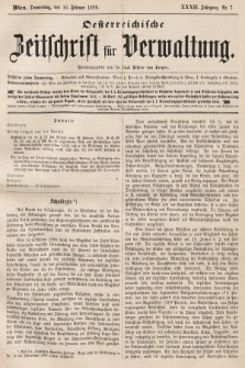 Oesterreichische Zeitschrift für Verwaltung. Jg. 32, 1899, nr 7