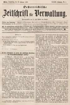 Oesterreichische Zeitschrift für Verwaltung. Jg. 32, 1899, nr 8