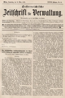 Oesterreichische Zeitschrift für Verwaltung. Jg. 32, 1899, nr 13