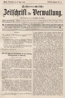 Oesterreichische Zeitschrift für Verwaltung. Jg. 32, 1899, nr 16