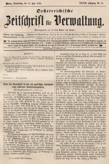Oesterreichische Zeitschrift für Verwaltung. Jg. 32, 1899, nr 24