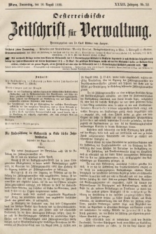 Oesterreichische Zeitschrift für Verwaltung. Jg. 32, 1899, nr 32