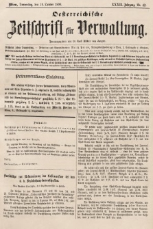 Oesterreichische Zeitschrift für Verwaltung. Jg. 32, 1899, nr 42