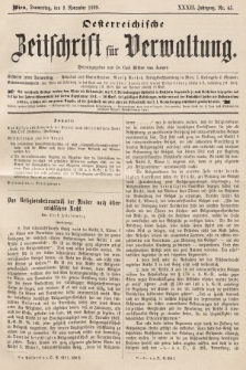 Oesterreichische Zeitschrift für Verwaltung. Jg. 32, 1899, nr 45