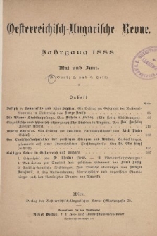 Oesterreichisch-Ungarische Revue. Jg. [3], 1888, Bd. 5, Heft 2 und 3