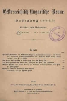 Oesterreichisch-Ungarische Revue. Jg. [3], 1888, Bd. 6, Heft 1 und 2