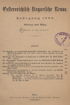Oesterreichisch-Ungarische Revue. Jg. [3], 1889, Bd. 6, Heft 5 und 6