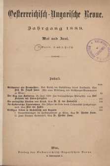 Oesterreichisch-Ungarische Revue. Jg. [4], 1889, Bd. 7, Heft 2 und 3
