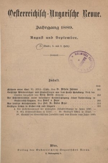 Oesterreichisch-Ungarische Revue. Jg. [4], 1889, Bd. 7, Heft 5 und 6