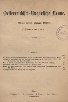 Oesterreichisch-Ungarische Revue. Jg. [5], 1890, Bd. 9, Heft 2 und 3